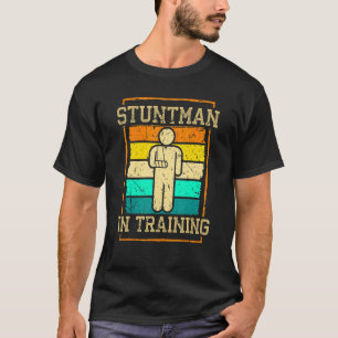 Broken Arm Cast Joke Retro Stuntman under utbildni T Shirt