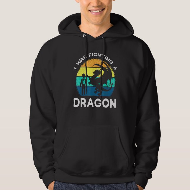 Broken Arm Dragon Shoulder Injury Surgery Recovery Hoodie (Framsida)