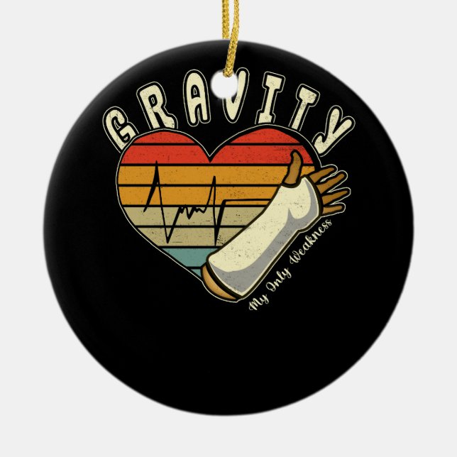 Broken Arm Gravity Min enda svaghet, Wrist Elb Julgransprydnad Keramik (Framsidan)