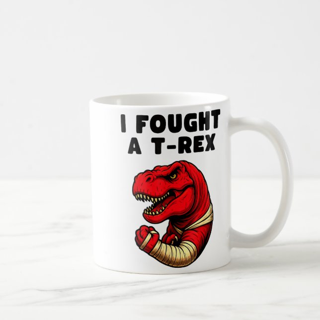 Broken Arm Recovery T-rex Kids Boys Dinosaur  Kaffemugg (Höger)