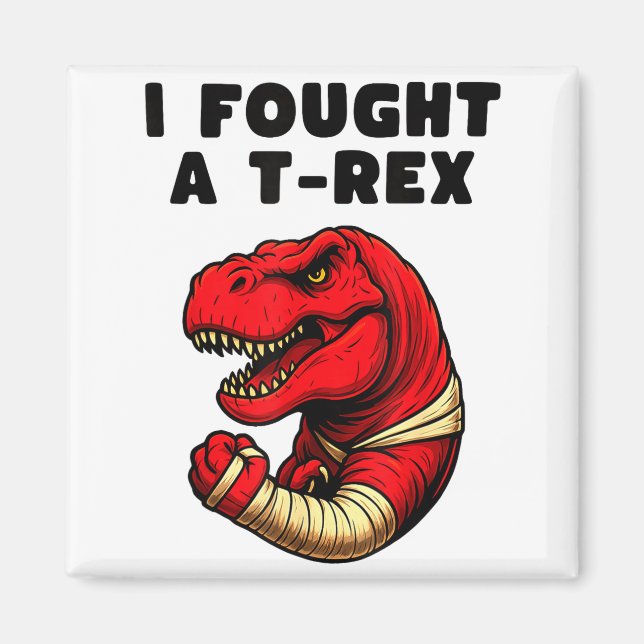 Broken Arm Recovery T-rex Kids Boys Dinosaur  Magnet (Framsidan)