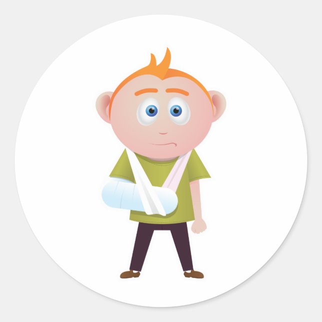 Broken Arm Runt Klistermärke (Framsida)