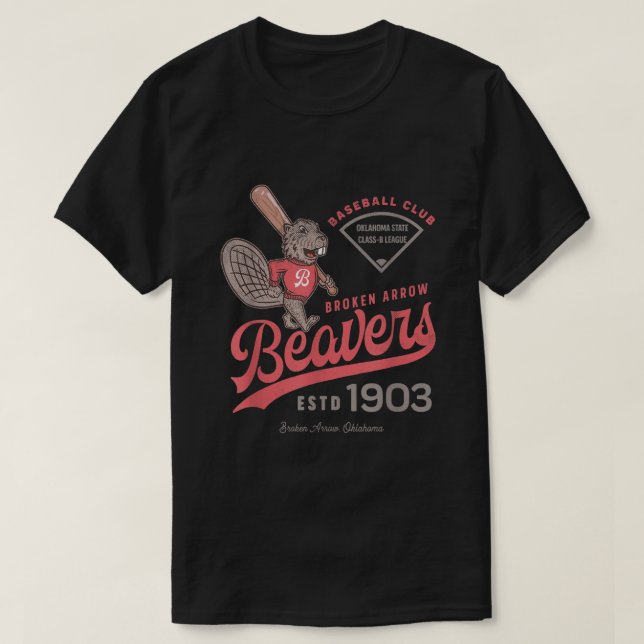 Broken Arrow Beavers Minor League Retro Baseball T T Shirt (Design framsida)