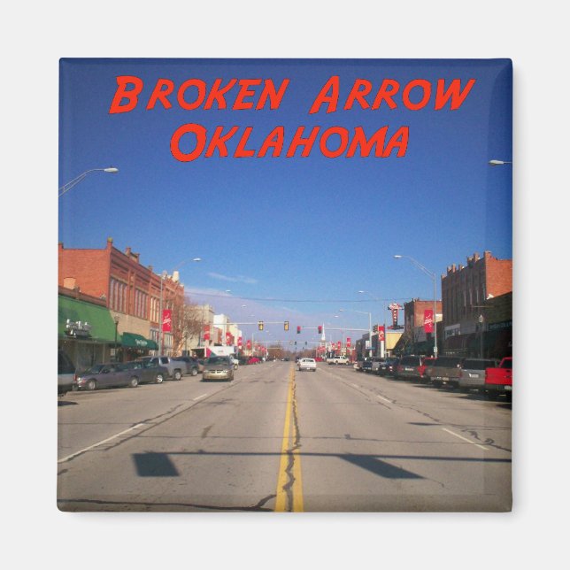 Broken Arrow Oklahoma Downtown View Magnet (Framsidan)