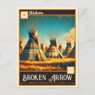 Broken Arrow, Oklahoma VINTAGE Vykort