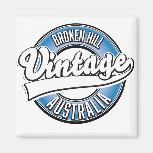 Broken Backe australia vintage stil logotyp. Magnet