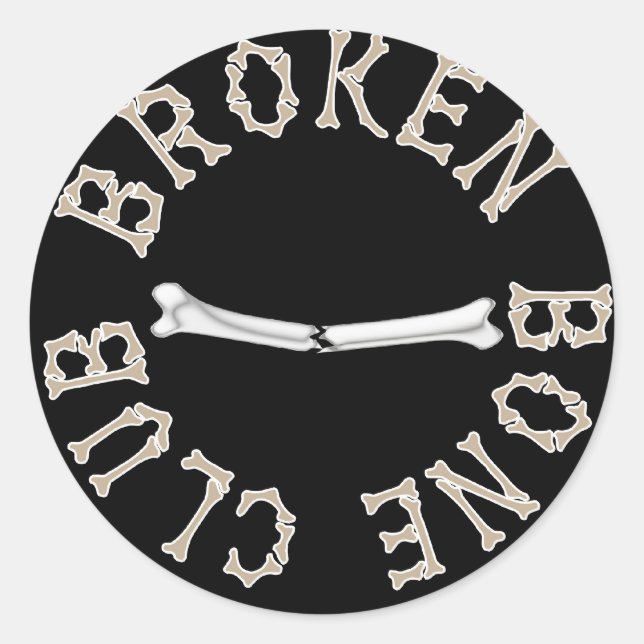 BROKEN BONE-KLUBB RUNT KLISTERMÄRKE (Framsida)