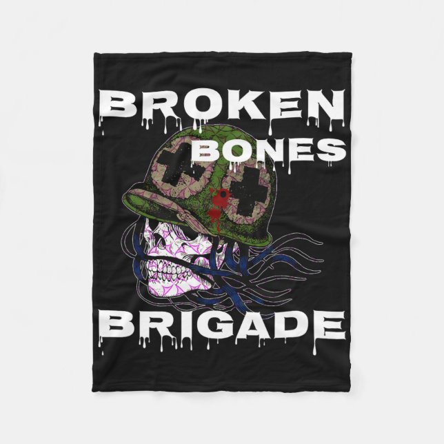 Broken Bones Brigade' Dödskalle Skateboardåkning  Fleecefilt (Framsidan)
