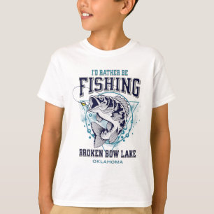 Broken Bow Lake Oklahoma Jag hellre fiskar Roligt T Shirt