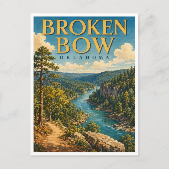 Broken Bow Oklahoma Beavers Bend GeoSaga Vykort (Framsida)