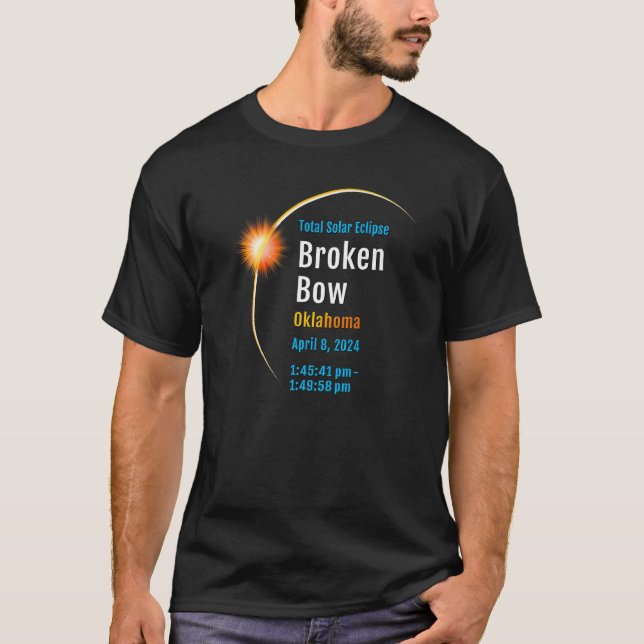 Broken Bow Oklahoma OK Total Solar Eclipse 2024 1 T Shirt (Framsida)