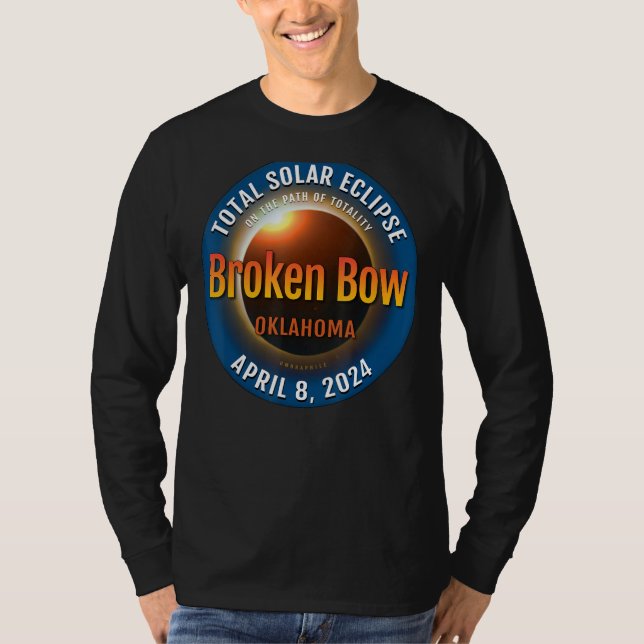 Broken Bow Oklahoma OK Total Solar Eclipse 2024 3 T Shirt (Framsida)