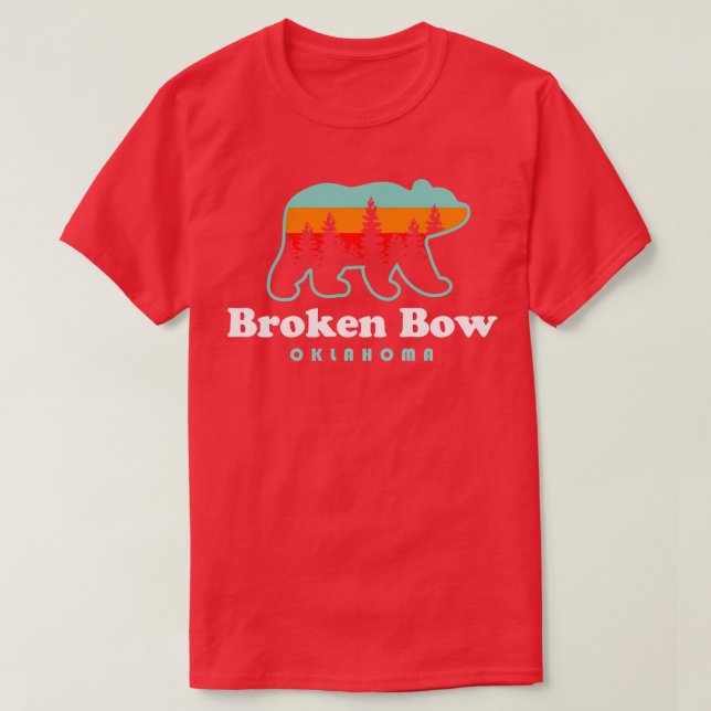 Broken Bow Oklahoma Sjö Outrs Bear T Shirt (Design framsida)
