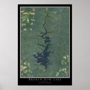 Broken Bow Sjö Oklahoma Satellite Poster Karta