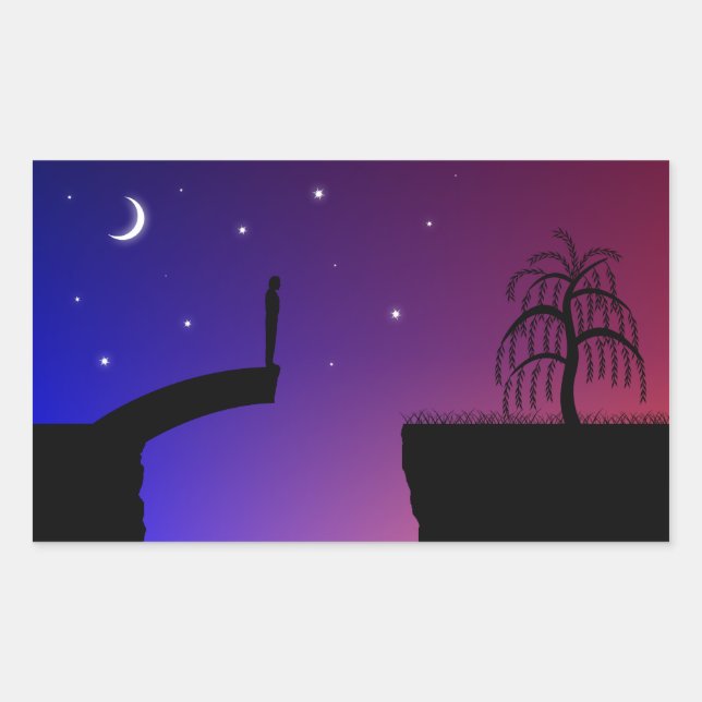 Broken Bridge Stickers Rektangulärt Klistermärke (Framsida)