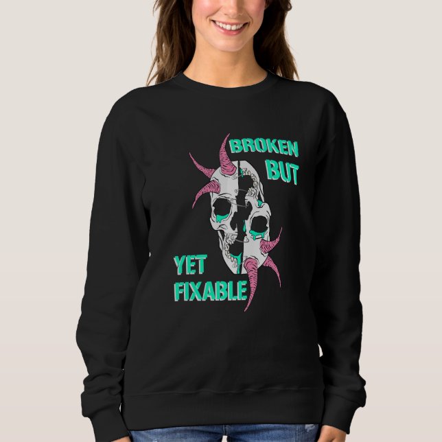 Broken But Yet Fixable Punk Heavy Metal   T Shirt (Framsida)