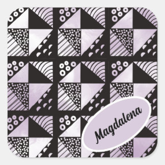 Broken Days Patchwork Quilt Mönster Fyrkantigt Klistermärke