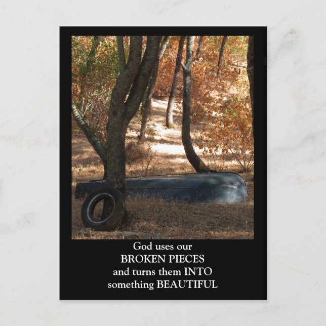 Broken Delar Rowboat-vykort Vykort (Framsida)