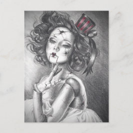 Broken Doll Postcard Creepy Doll Carnival Doll Vykort