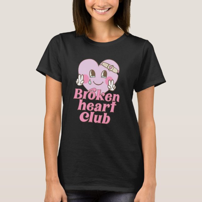 Broken Heart Club Valentine Day Retro Groovy Men W T Shirt (Framsida)