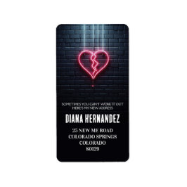 Broken Heart Divorce Party Adressetikett