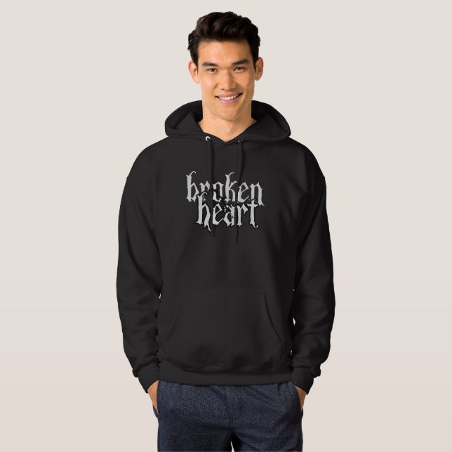 Broken Heart Gothic Hoodie (Hel framsida)