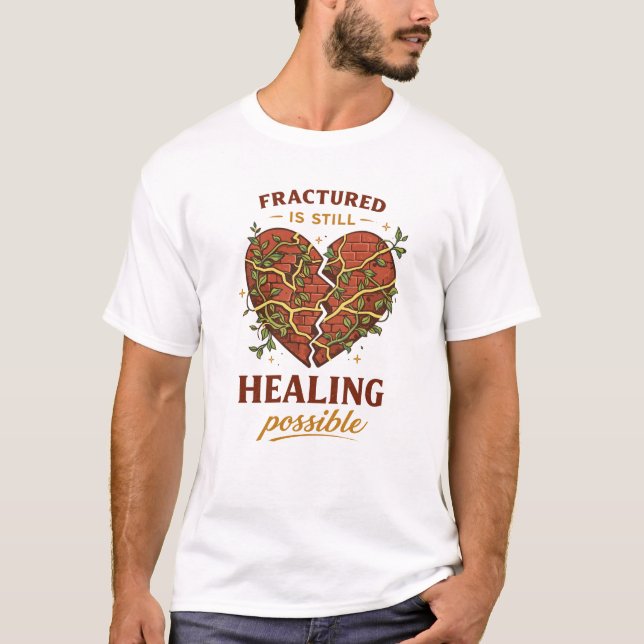 Broken Heart Healing Design T Shirt (Framsida)