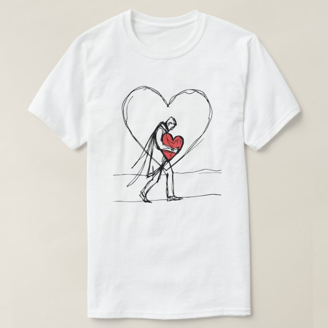 Broken Heart Love Silhouette Emotional Art T Shirt (Design framsida)