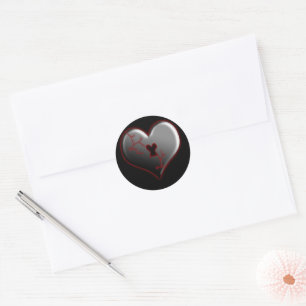 Broken Heart Stickers Runt Klistermärke