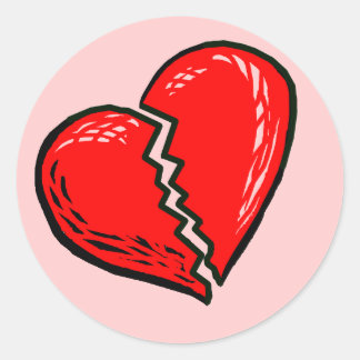 Broken Heart Stickers Runt Klistermärke