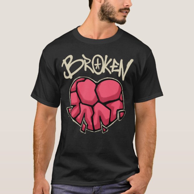 Broken Heart streetwear T Shirt (Framsida)