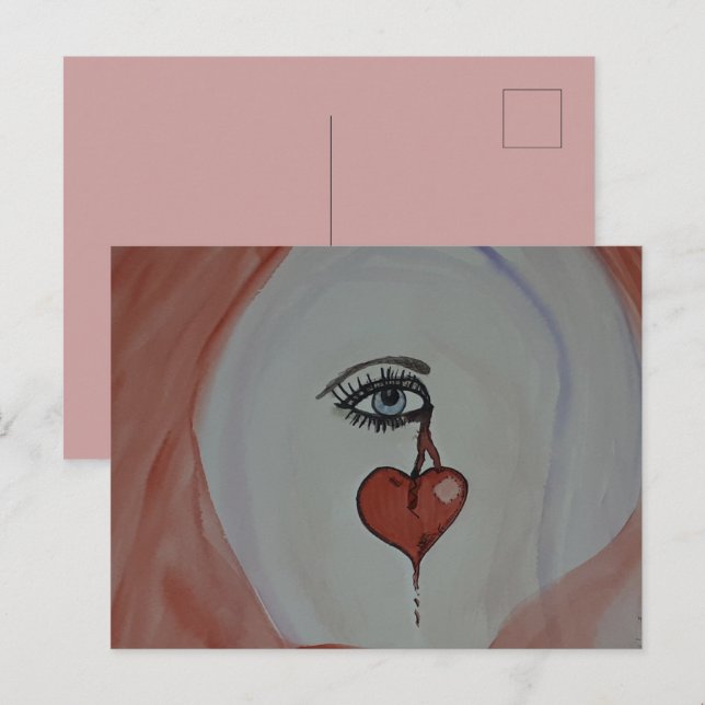 Broken Heart-vykort Vykort (Fram/baksida)