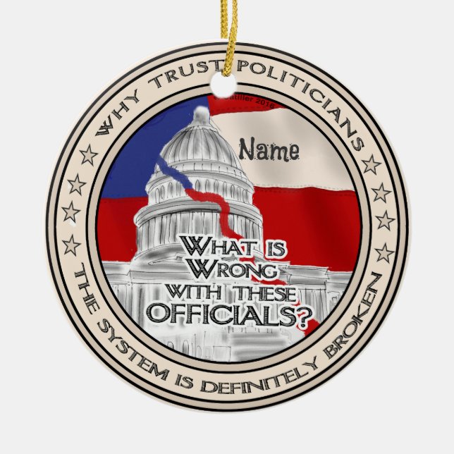 Broken inom det politiska systemet prydnad julgransprydnad keramik (Framsidan)