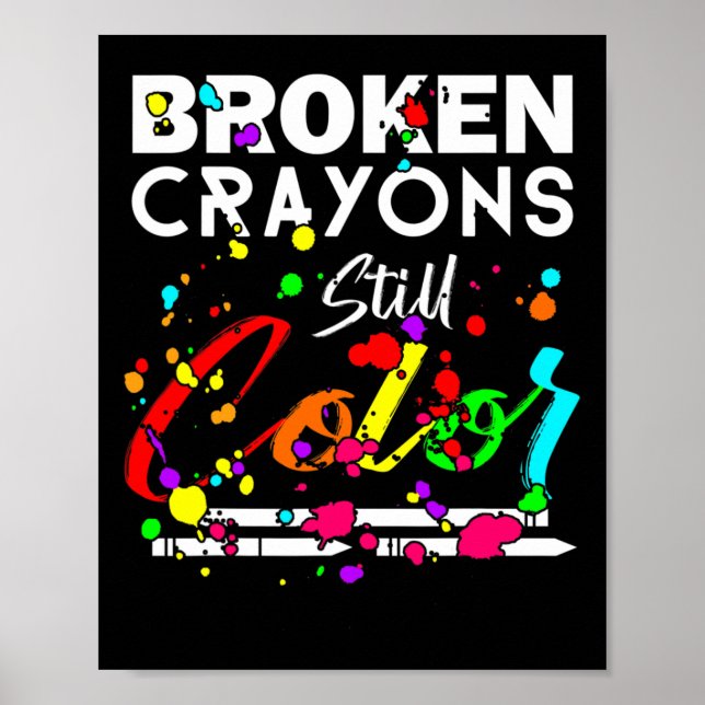 Broken Kritor still Färg Cute Mental Health Awar Poster (Framsidan)