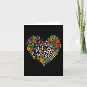 Broken Kritor still Färg Heart Mental Health Awa Kort