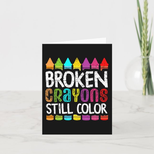 Broken Kritor still Färg Mental Health Awarenes Kort (Framsida)