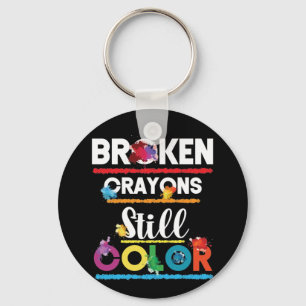 Broken Kritor still Färg Psykisk hälsa i Nyckelring