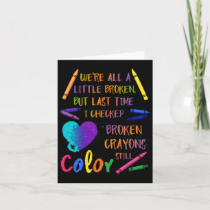 Broken Kritor still Färg Suicide Prevention Awar Kort