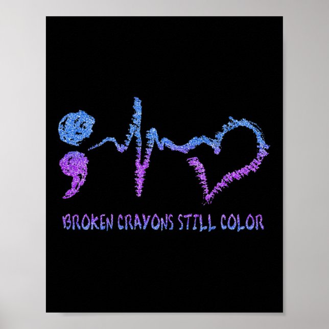 Broken Kritor still Färg Suicide Prevention Awar Poster (Framsidan)