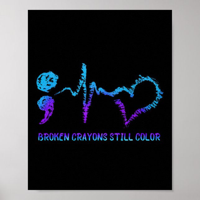 Broken Kritor still Färg Suicide Prevention Awar Poster (Framsidan)