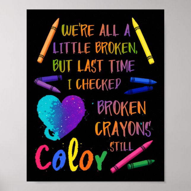 Broken Kritor still Färg Suicide Prevention Awar Poster (Framsidan)