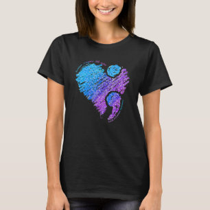 Broken Kritor still Färg Suicide Prevention Awar T Shirt