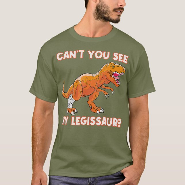 Broken Leg Cute Dino Bone Injury Gifts Dinosaur T Shirt (Framsida)