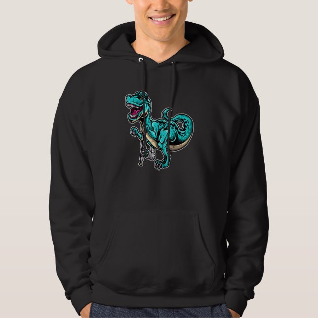 Broken Leg Dinosaur Cute Dino Bone Injury Patient Hoodie (Framsida)