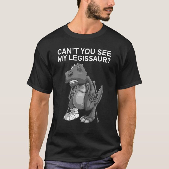 Broken Leg För barn Dino Fattig Ankle Foot T Shirt (Framsida)