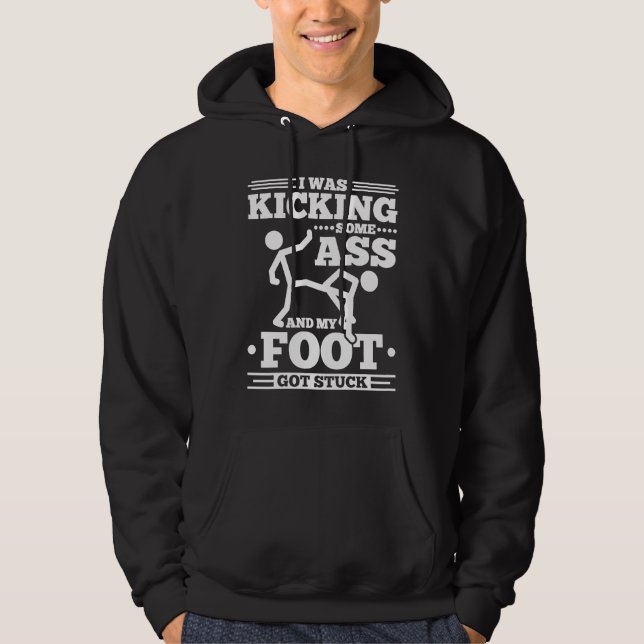 Broken Leg Surgery Foot Got Stuck Injury Skeleton Hoodie (Framsida)
