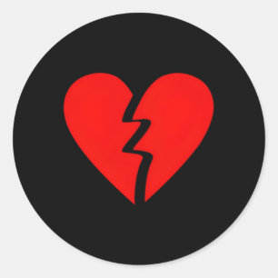 Broken mot Ledsen Breakup Divorce Hebroke Runt Klistermärke