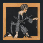 Broken Pearl Necklace Fyrkantig Klocka<br><div class="desc">Artist:Coles Phillips | Könspärlor av brutet halsband</div>