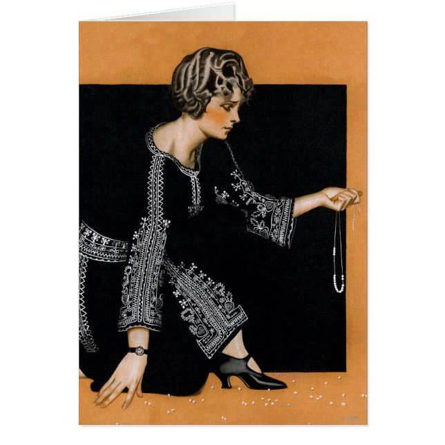 Broken Pearl Necklace Hälsningskort (Framsidan)