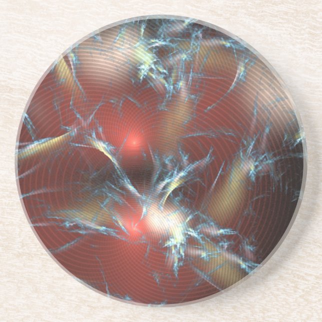 Broken Red Stoplight-Abstrakt Underlägg Sandsten (Framsidan)